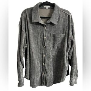 Wishlist Women’s Oversized Ribbed Shacket in Charcaol